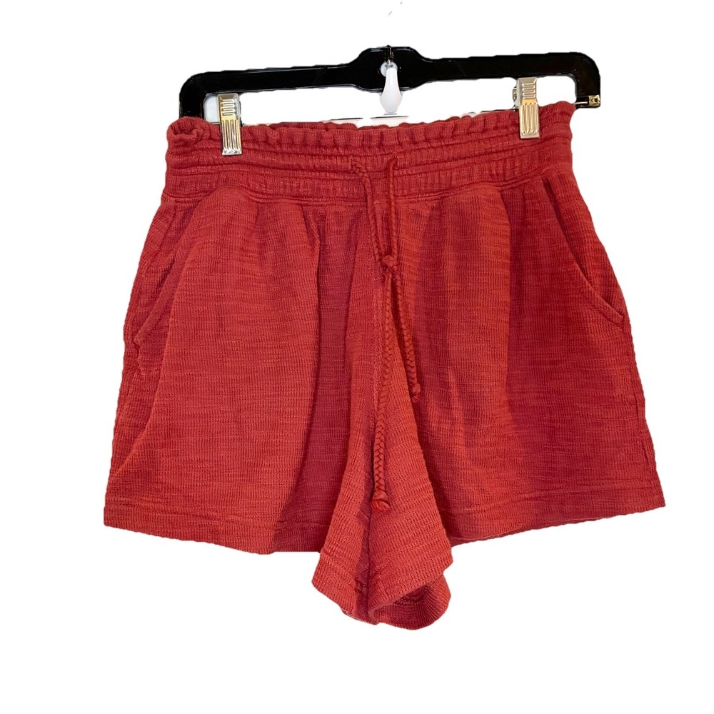 Aerie Red Orange Lounge Shorts Drawstring Elastic Waist‎ Dolphin Hem Pockets XS